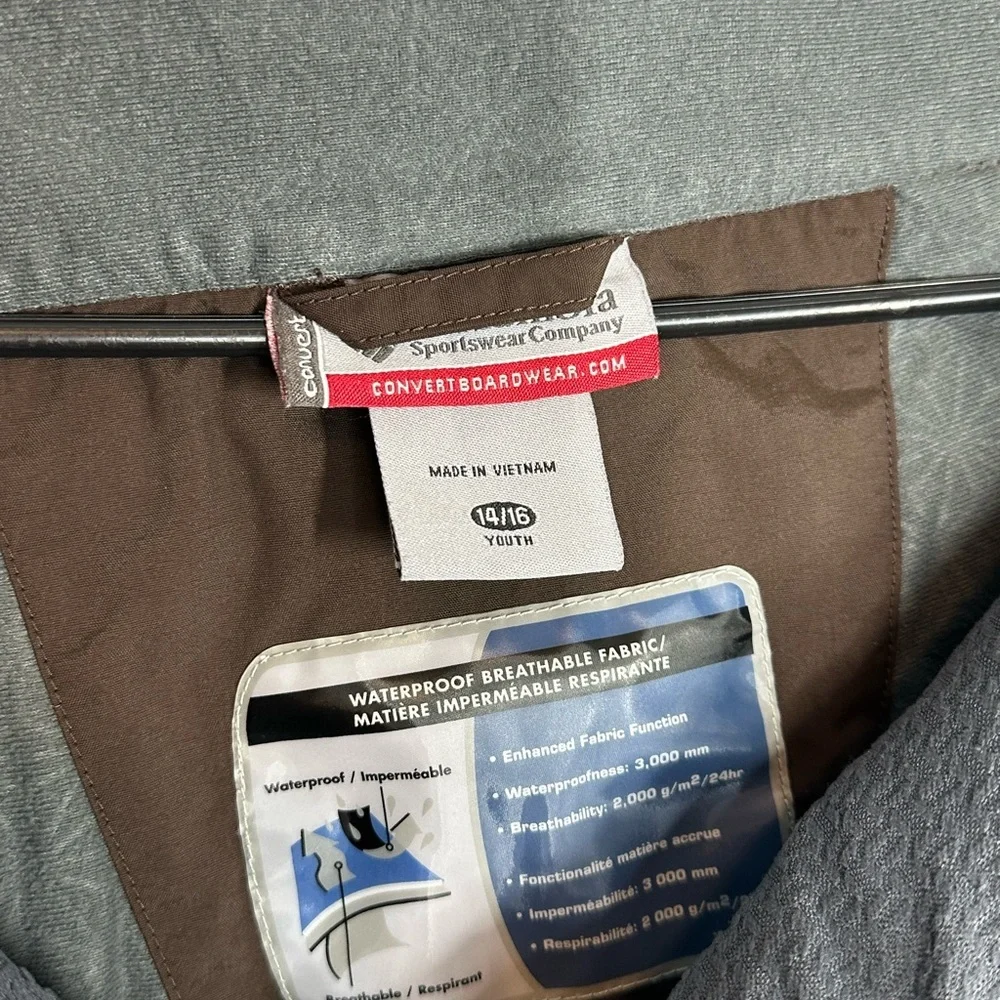 #2697 Columbia Youth Convert Ski Snowboard Snow Pants Size 14/16 Brown